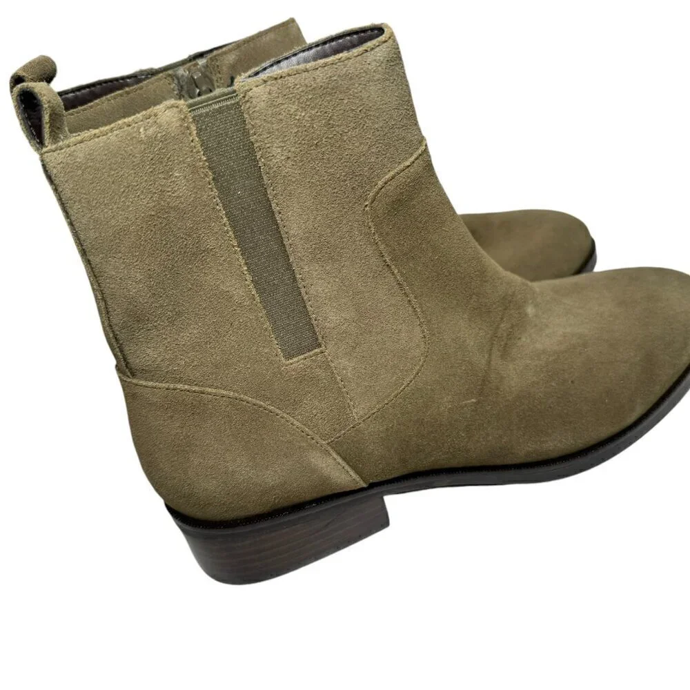 COLE HAAN Women’s Leighton Chelsea Bootie Size 7 Olive Green Waterproof Modern 8